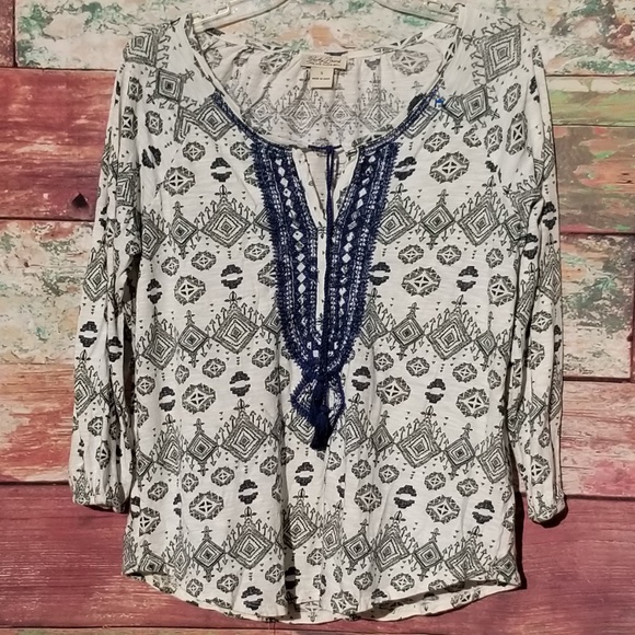Lucky Brand Tops - 🍀LUCKY BRAND "Live In Love" Boho Tunic Top Shirt